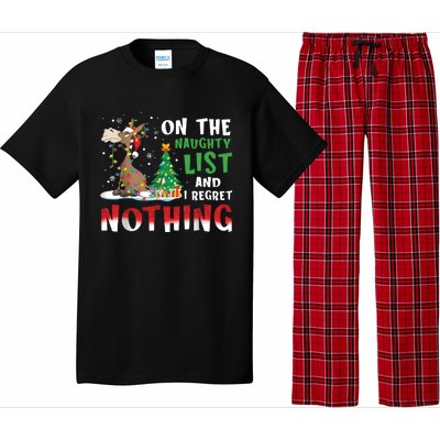 Donkey Christmas On The Naughty List And I Regret Nothing Christmas Pajama Set