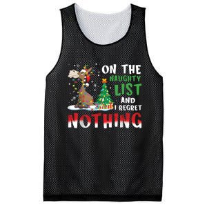 Donkey Christmas On The Naughty List And I Regret Nothing Christmas Mesh Reversible Basketball Jersey Tank