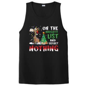 Donkey Christmas On The Naughty List And I Regret Nothing Christmas PosiCharge Competitor Tank