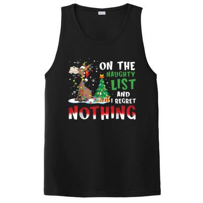 Donkey Christmas On The Naughty List And I Regret Nothing Christmas PosiCharge Competitor Tank