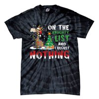 Donkey Christmas On The Naughty List And I Regret Nothing Christmas Tie-Dye T-Shirt