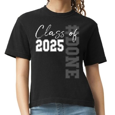 Done Class Of 2025 Graduate Funny 2025 Graduation Seniors  Comfort Colors Boxy T-Shirt