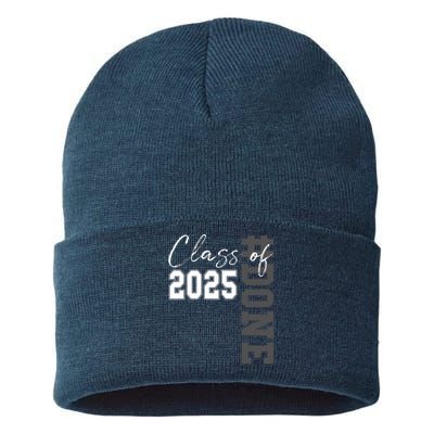 Done Class Of 2025 Graduate Funny 2025 Graduation Seniors  Sustainable Knit Beanie