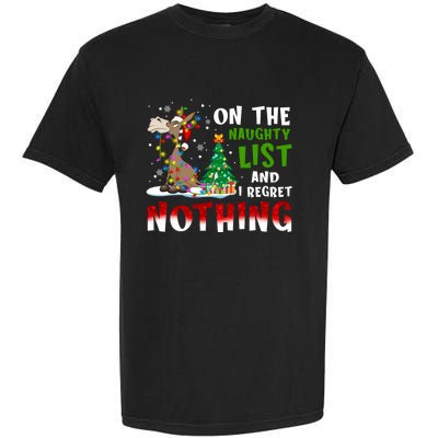 Donkey Christmas On The Naughty List And I Regret Nothing Garment-Dyed Heavyweight T-Shirt