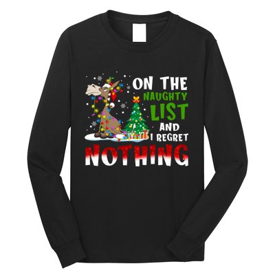 Donkey Christmas On The Naughty List And I Regret Nothing Long Sleeve Shirt