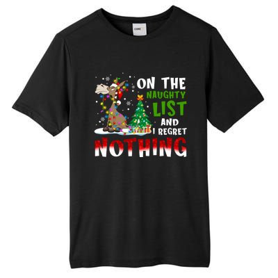 Donkey Christmas On The Naughty List And I Regret Nothing Tall Fusion ChromaSoft Performance T-Shirt