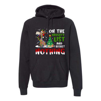 Donkey Christmas On The Naughty List And I Regret Nothing Premium Hoodie