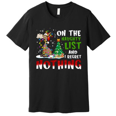 Donkey Christmas On The Naughty List And I Regret Nothing Premium T-Shirt