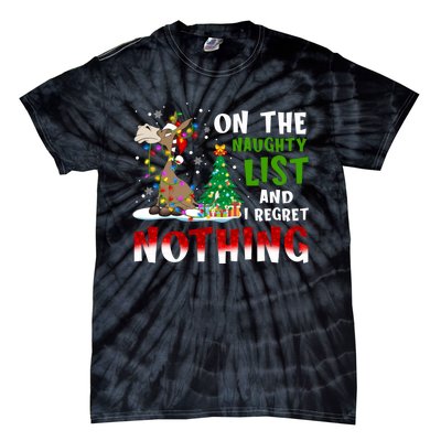 Donkey Christmas On The Naughty List And I Regret Nothing Tie-Dye T-Shirt