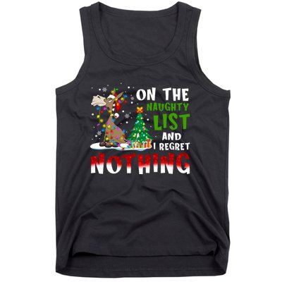 Donkey Christmas On The Naughty List And I Regret Nothing Tank Top