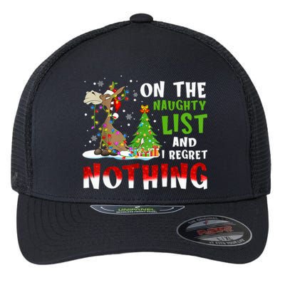 Donkey Christmas On The Naughty List And I Regret Nothing Gift Flexfit Unipanel Trucker Cap