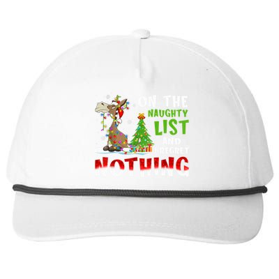 Donkey Christmas On The Naughty List And I Regret Nothing Gift Snapback Five-Panel Rope Hat