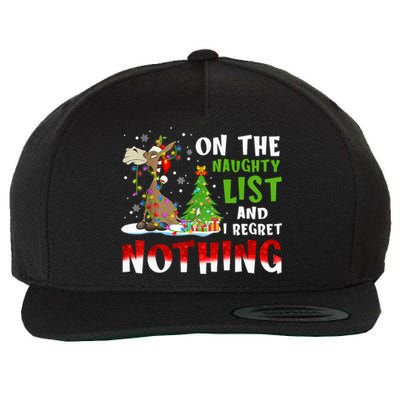 Donkey Christmas On The Naughty List And I Regret Nothing Gift Wool Snapback Cap