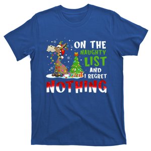 Donkey Christmas On The Naughty List And I Regret Nothing Gift T-Shirt