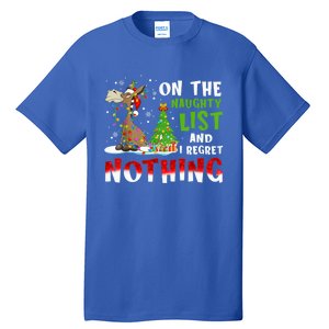 Donkey Christmas On The Naughty List And I Regret Nothing Gift Tall T-Shirt