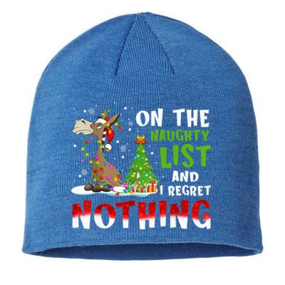 Donkey Christmas On The Naughty List And I Regret Nothing Gift Sustainable Beanie