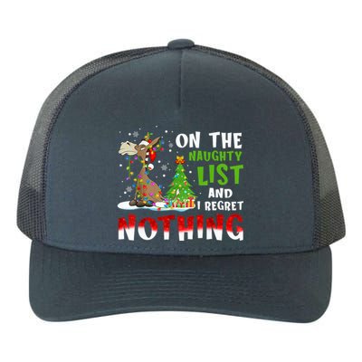 Donkey Christmas On The Naughty List And I Regret Nothing Gift Yupoong Adult 5-Panel Trucker Hat