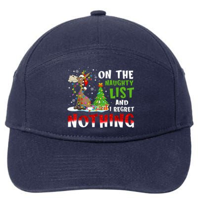 Donkey Christmas On The Naughty List And I Regret Nothing Gift 7-Panel Snapback Hat