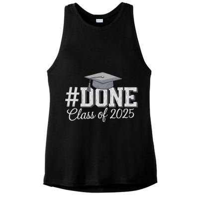Done Class Of 2025 Graduation For Her Him Grad Seniors 2025 Ladies PosiCharge Tri-Blend Wicking Tank
