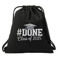 Done Class Of 2025 Graduation For Her Him Grad Seniors 2025 Drawstring Bag