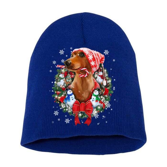 Dachshund Christmas Ornat Decoration Doxie Santa Xmas Cute Gift Short Acrylic Beanie