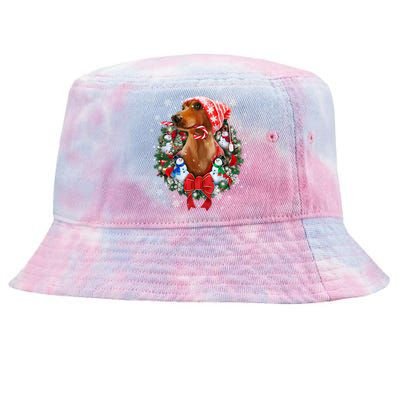 Dachshund Christmas Ornat Decoration Doxie Santa Xmas Cute Gift Tie-Dyed Bucket Hat