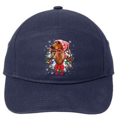 Dachshund Christmas Ornat Decoration Doxie Santa Xmas Cute Gift 7-Panel Snapback Hat