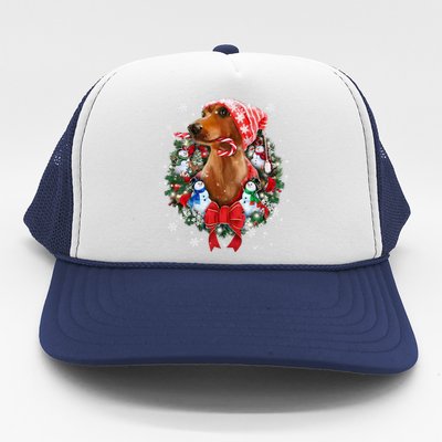 Dachshund Christmas Ornat Decoration Doxie Santa Xmas Cute Gift Trucker Hat