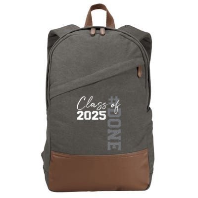 Done Class Of 2025 Graduate Funny 2025 Graduation Seniors Cotton Canvas Backpack