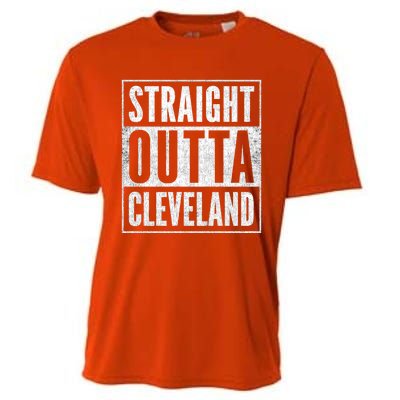 Distressed Cleveland Outfit Straight Outta Cleveland Gift Cooling Performance Crew T-Shirt