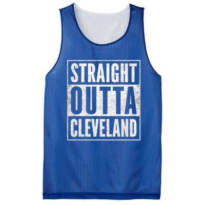 Distressed Cleveland Outfit Straight Outta Cleveland Gift Mesh Reversible Basketball Jersey Tank