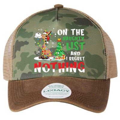 Donkey Christmas On The Naughty List And I Regret Nothing Legacy Tie Dye Trucker Hat