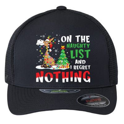 Donkey Christmas On The Naughty List And I Regret Nothing Flexfit Unipanel Trucker Cap