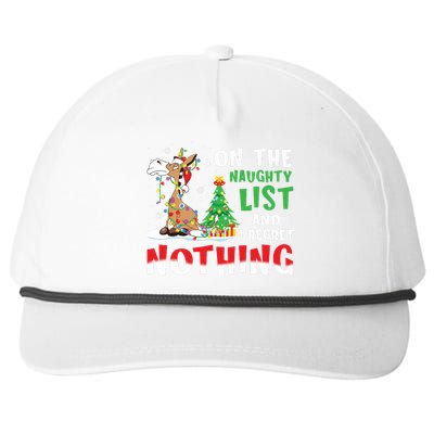 Donkey Christmas On The Naughty List And I Regret Nothing Snapback Five-Panel Rope Hat