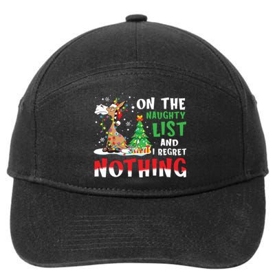 Donkey Christmas On The Naughty List And I Regret Nothing 7-Panel Snapback Hat