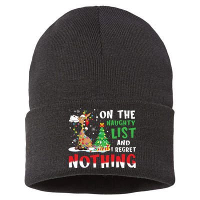 Donkey Christmas On The Naughty List And I Regret Nothing Sustainable Knit Beanie