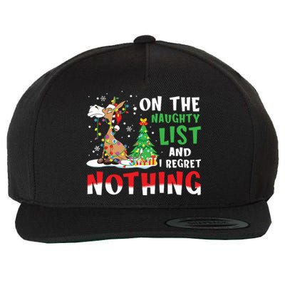 Donkey Christmas On The Naughty List And I Regret Nothing Wool Snapback Cap