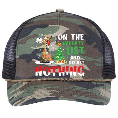 Donkey Christmas On The Naughty List And I Regret Nothing Retro Rope Trucker Hat Cap