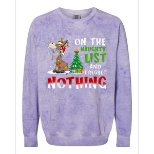 Donkey Christmas On The Naughty List And I Regret Nothing Colorblast Crewneck Sweatshirt