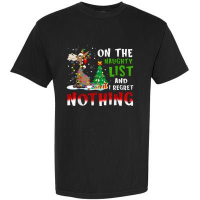 Donkey Christmas On The Naughty List And I Regret Nothing Garment-Dyed Heavyweight T-Shirt