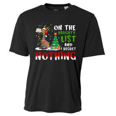 Donkey Christmas On The Naughty List And I Regret Nothing Cooling Performance Crew T-Shirt