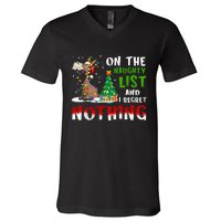 Donkey Christmas On The Naughty List And I Regret Nothing V-Neck T-Shirt