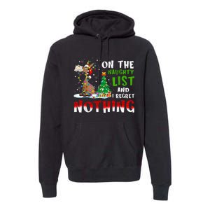 Donkey Christmas On The Naughty List And I Regret Nothing Premium Hoodie