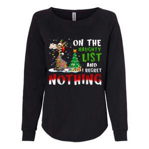 Donkey Christmas On The Naughty List And I Regret Nothing Womens California Wash Sweatshirt