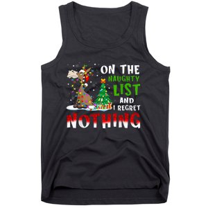 Donkey Christmas On The Naughty List And I Regret Nothing Tank Top