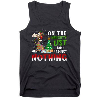 Donkey Christmas On The Naughty List And I Regret Nothing Tank Top