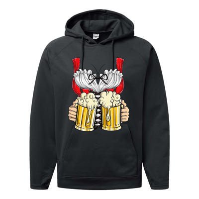 Dirndl Costume Oktoberfest Fraulein Women Beer Mug Performance Fleece Hoodie