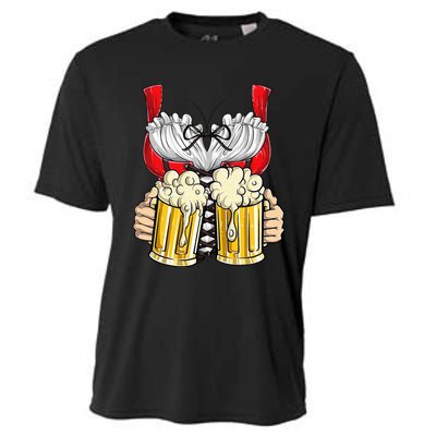 Dirndl Costume Oktoberfest Fraulein Women Beer Mug Cooling Performance Crew T-Shirt