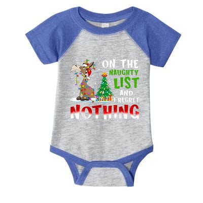 Donkey Christmas On The Naughty List And I Regret Nothing Infant Baby Jersey Bodysuit