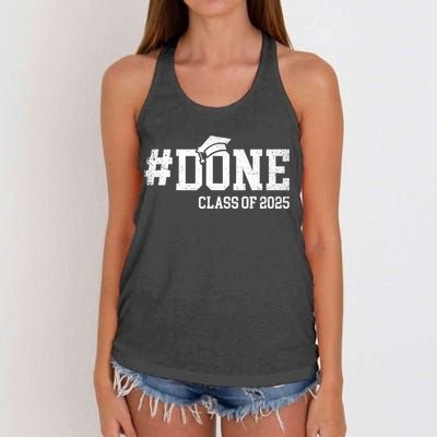 Done Class Of 2025 Senior 2025 Graduation 25 Women's Knotted Racerback Tank